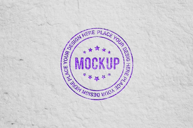 PSD mockup logo stile timbro realistico