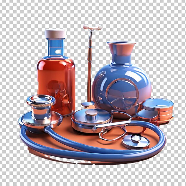 PSD realistic stethoscope set doctor equipment for checking heartbeat and breath of patient