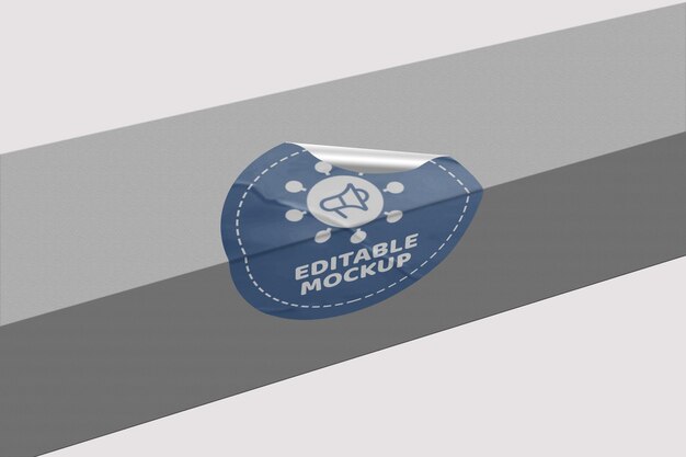 realistic sticker mockup design psd template promotional label tag mockup