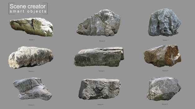 Realistic stone set scene creator