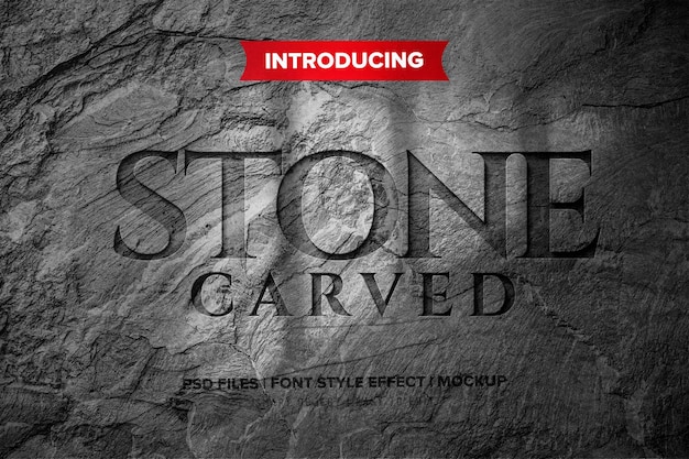 PSD realistic stonecarved text effect