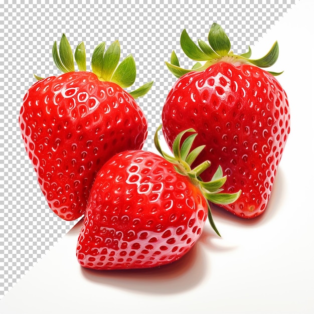 Realistic strawberry isolated on transparent background