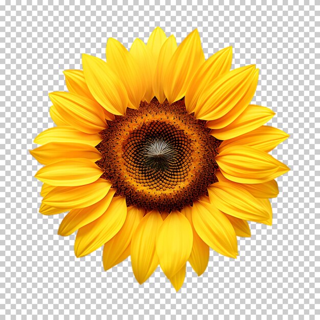 PSD realistic sunflower on transparent background