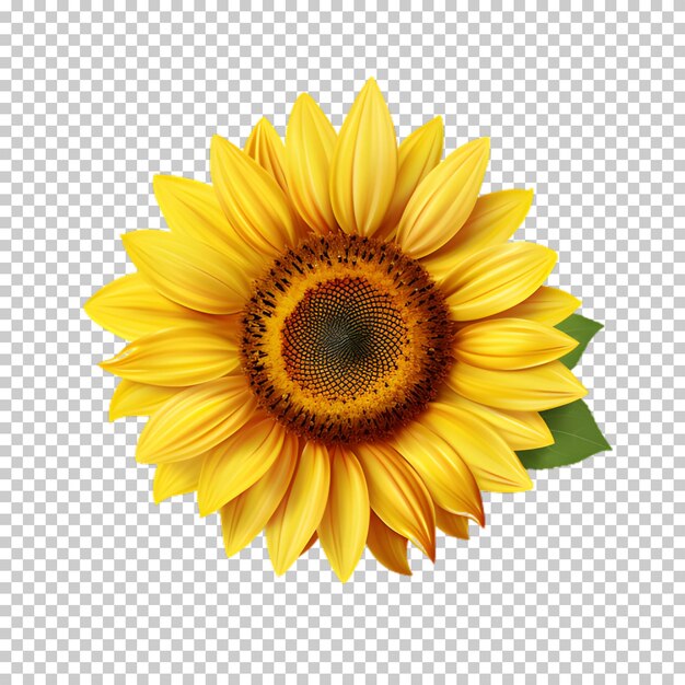 PSD realistic sunflower on transparent background