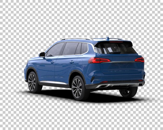 รถ SUV สมจริงแยกจากพื้นหลัง ภาพเรนเดอร์ 3 มิติ