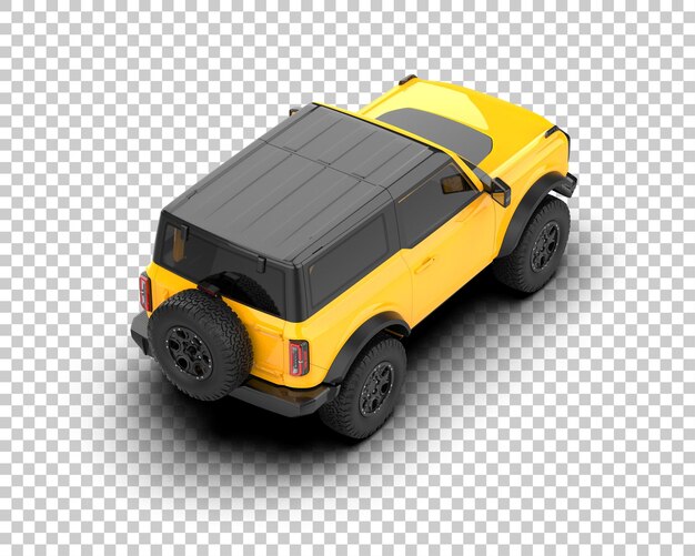 รถ SUV สมจริงแยกจากพื้นหลัง ภาพเรนเดอร์ 3 มิติ