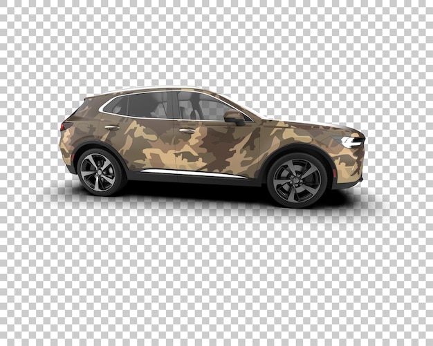 รถ SUV สมจริงแยกจากพื้นหลัง ภาพเรนเดอร์ 3 มิติ