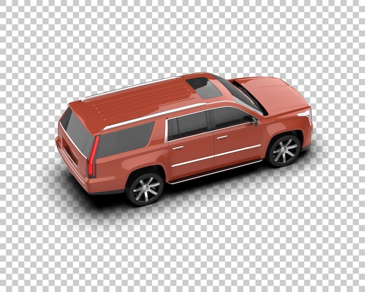 PSD รถ suv สมจริงแยกจากพื้นหลัง ภาพเรนเดอร์ 3 มิติ