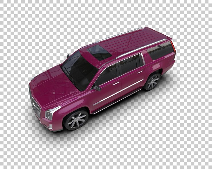 PSD รถ suv สมจริงแยกจากพื้นหลัง ภาพเรนเดอร์ 3 มิติ