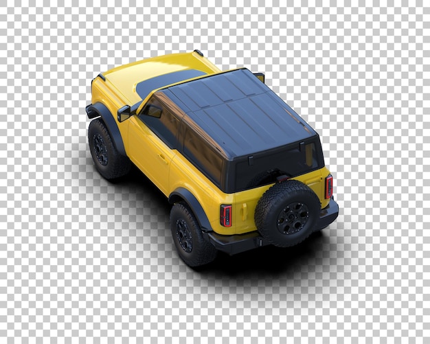 รถ SUV สมจริงแยกจากพื้นหลัง ภาพเรนเดอร์ 3 มิติ