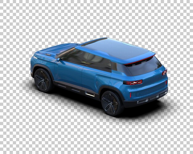 รถ SUV สมจริงแยกจากพื้นหลัง ภาพเรนเดอร์ 3 มิติ