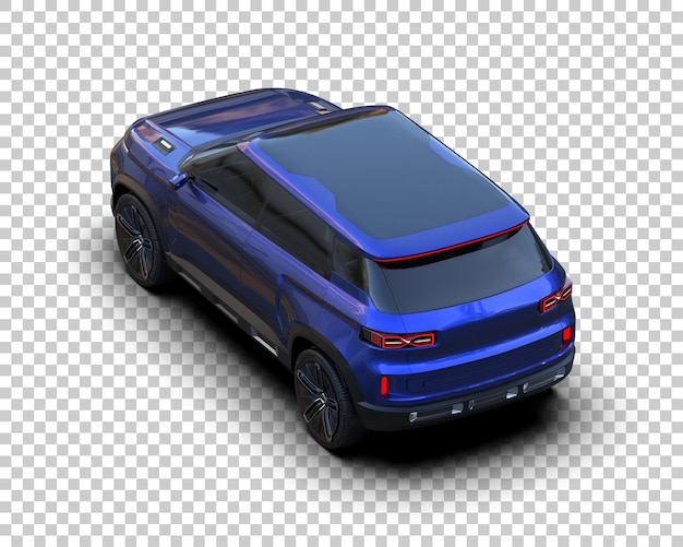 รถ SUV สมจริงแยกจากพื้นหลัง ภาพเรนเดอร์ 3 มิติ