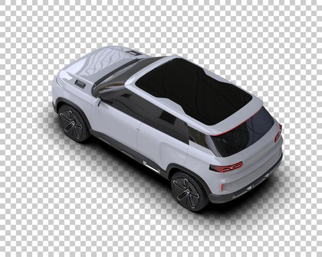 รถ SUV สมจริงแยกจากพื้นหลัง ภาพเรนเดอร์ 3 มิติ