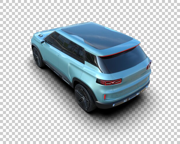 รถ SUV สมจริงแยกจากพื้นหลัง ภาพเรนเดอร์ 3 มิติ