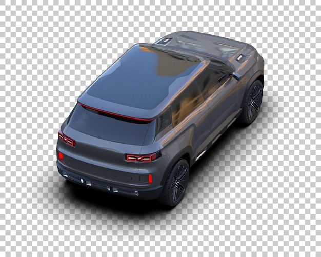 รถ SUV สมจริงแยกจากพื้นหลัง ภาพเรนเดอร์ 3 มิติ