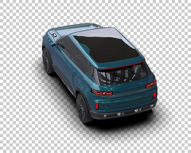 รถ SUV สมจริงแยกจากพื้นหลัง ภาพเรนเดอร์ 3 มิติ