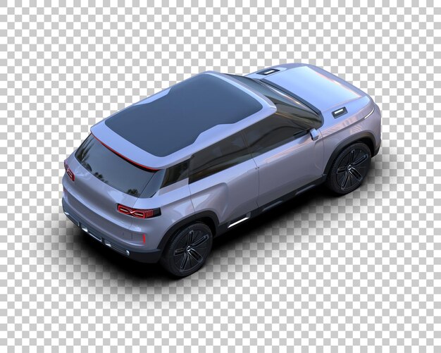 รถ SUV สมจริงแยกจากพื้นหลัง ภาพเรนเดอร์ 3 มิติ
