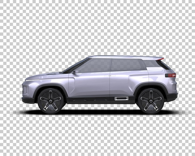 รถ SUV สมจริงแยกจากพื้นหลัง ภาพเรนเดอร์ 3 มิติ