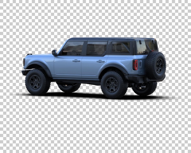รถ SUV สมจริงแยกจากพื้นหลัง ภาพเรนเดอร์ 3 มิติ