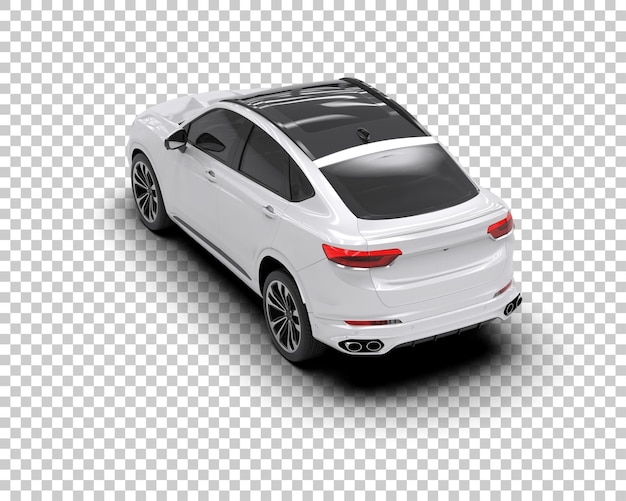 รถ SUV สมจริงแยกจากพื้นหลัง ภาพเรนเดอร์ 3 มิติ