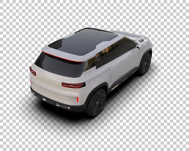 รถ SUV สมจริงแยกจากพื้นหลัง ภาพเรนเดอร์ 3 มิติ