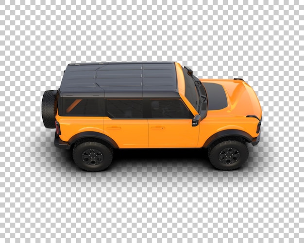รถ SUV สมจริงแยกจากพื้นหลัง ภาพเรนเดอร์ 3 มิติ