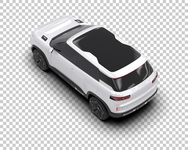 รถ SUV สมจริงแยกจากพื้นหลัง ภาพเรนเดอร์ 3 มิติ