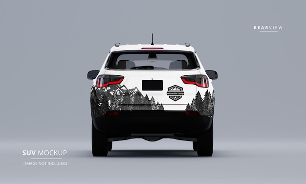 Realistic suv mockup from rear view