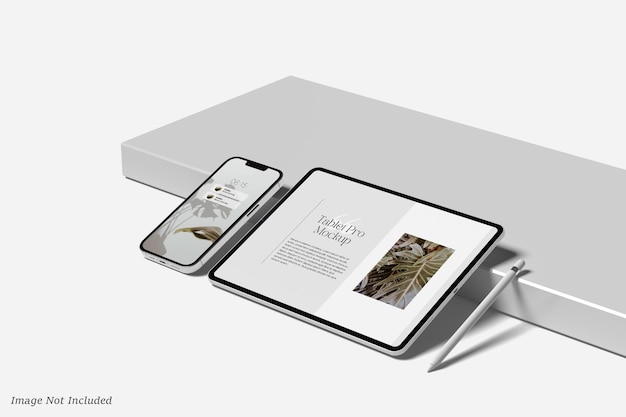 Realistic Tablet and Phone Mockup