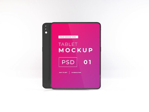 Realistic tablet device mockup template