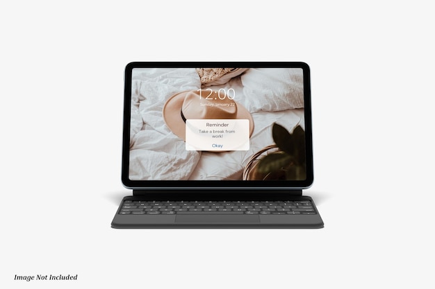 PSD realistic tablet pro screen mockup