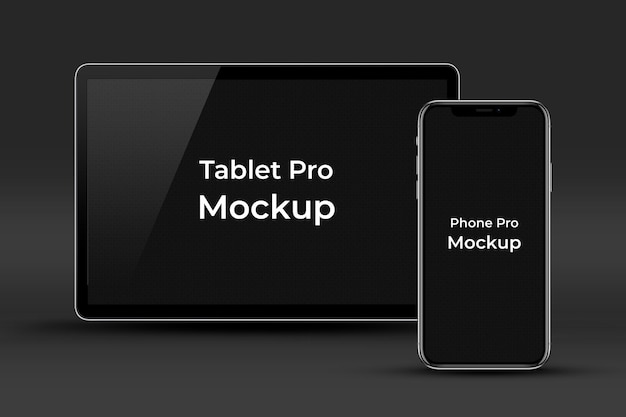 PSD realistic tablet and smartphone pro mockup