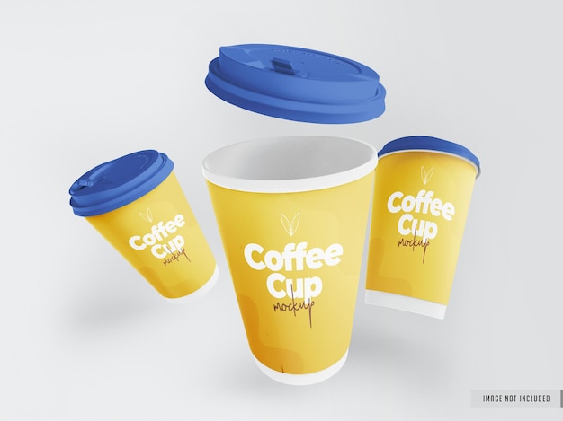 Realistic takeaway coffee cup mockup