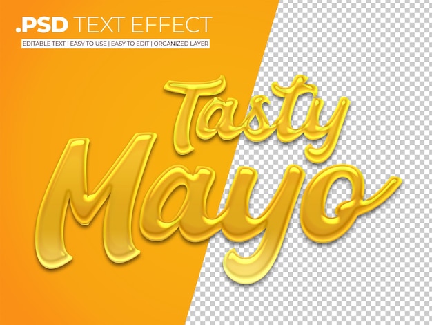 Realistic tasty mayo text style effect