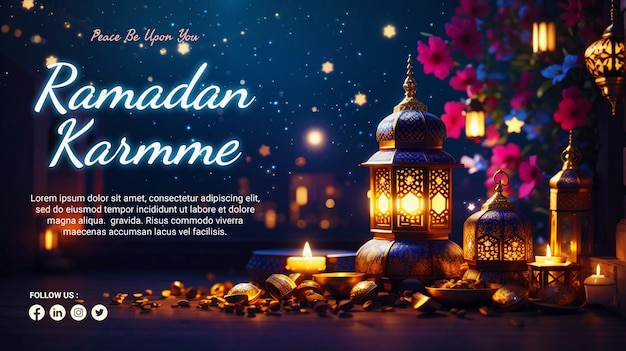 realistic threedimensional ramadan kareem background