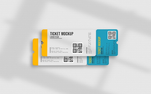PSD realistic ticket event mockup design