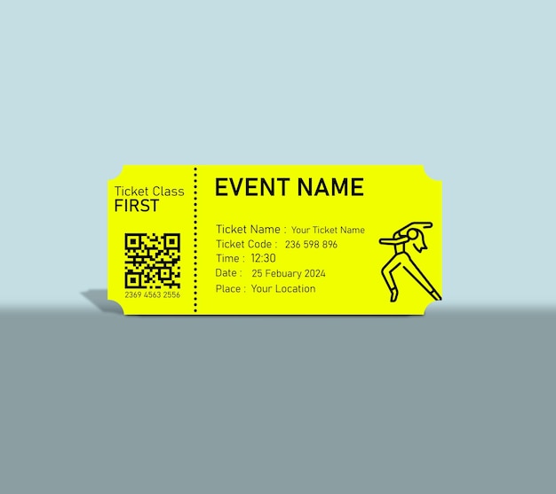 realistic ticket mockup design psd template