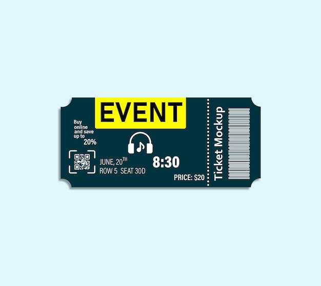 realistic ticket mockup