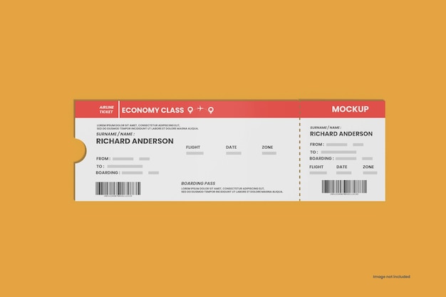 Realistic ticket mockup