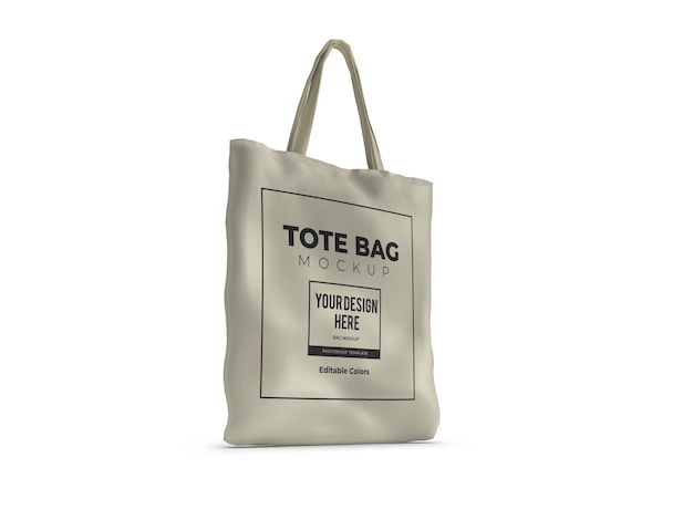 Realistic tote bag mockup template isolated