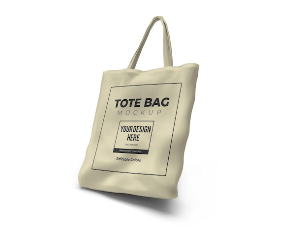 Realistic tote bag mockup template isolated