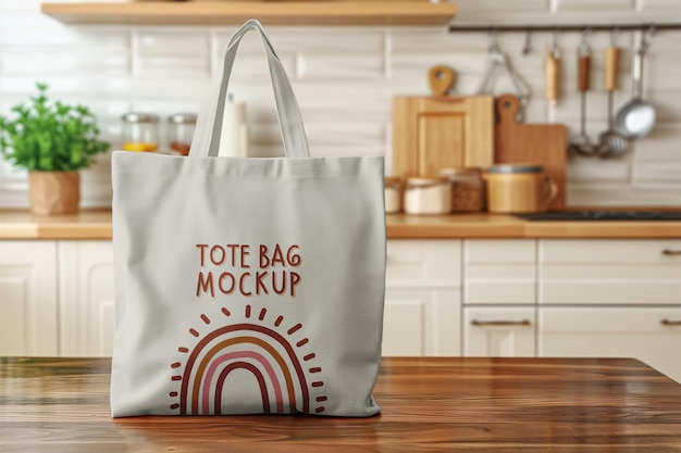 PSD realistic tote bag mockup