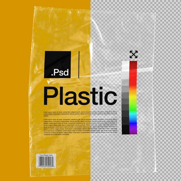 Realistic transparent plastic mockup