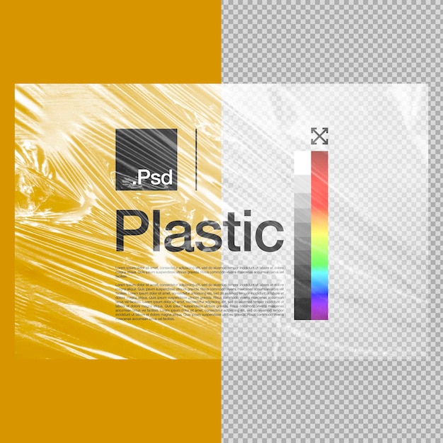 Mockup di plastica trasparente realistico