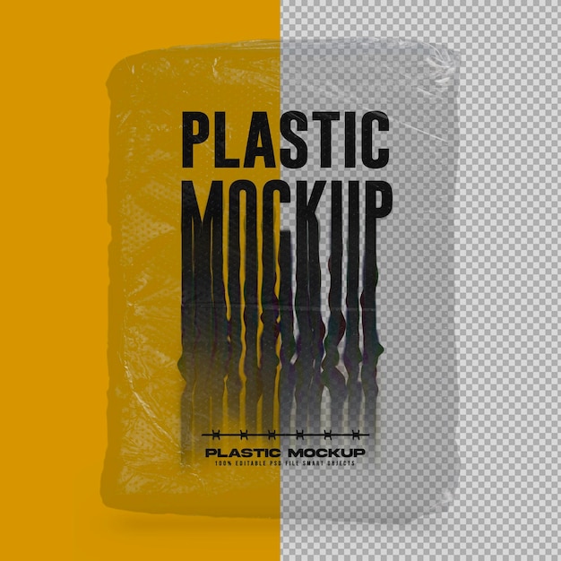 Realistic transparent plastic mockup