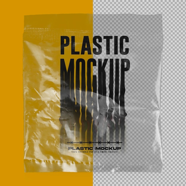 PSD realistic transparent plastic mockup