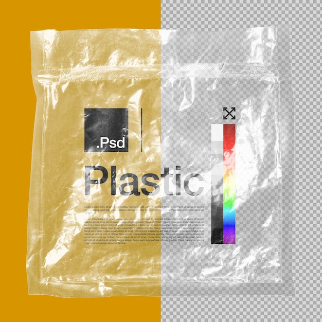 PSD mockup di plastica trasparente realistico