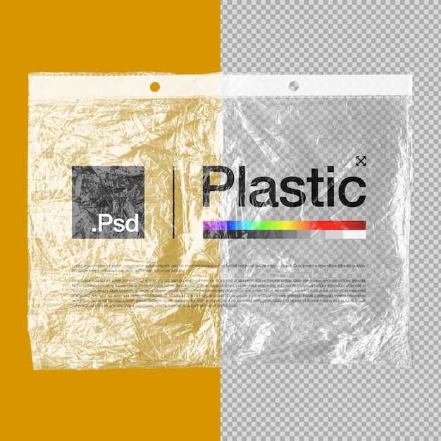 Mockup di plastica trasparente realistico