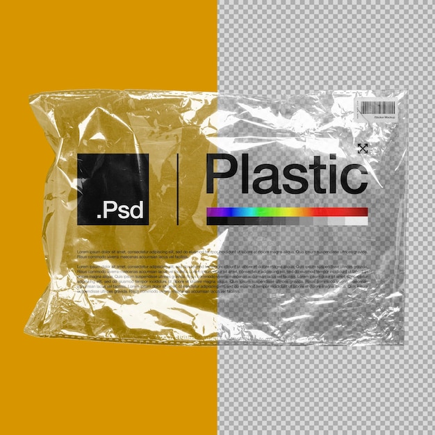 Mockup di plastica trasparente realistico