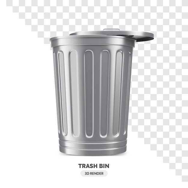 PSD realistic trash bin 3d render